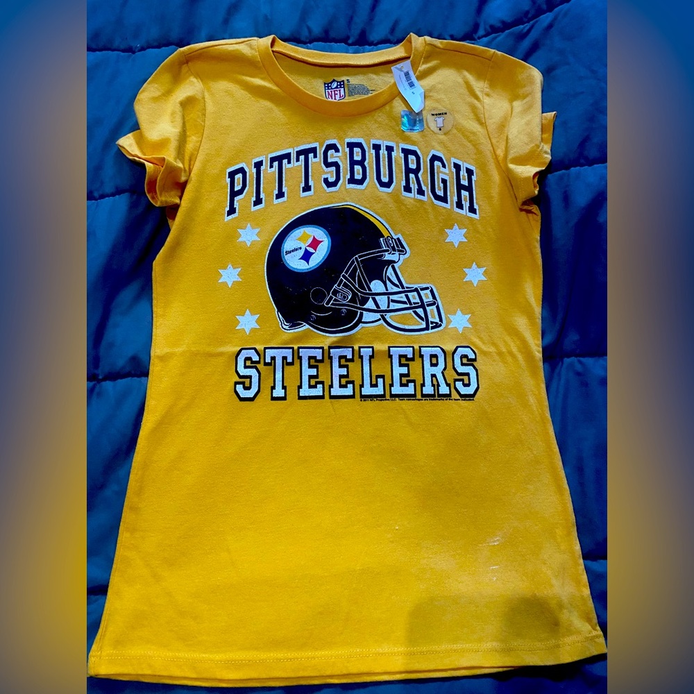 Pittsburgh Steelers Tee Black and Yellow Small